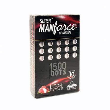 Super Manforce 1500 Dots Litchi Flavored Condom (10pcs)